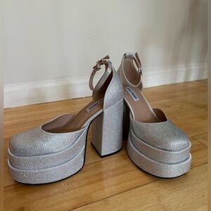 Steve Madden Charlize Rhinestone Platforms - Size 8